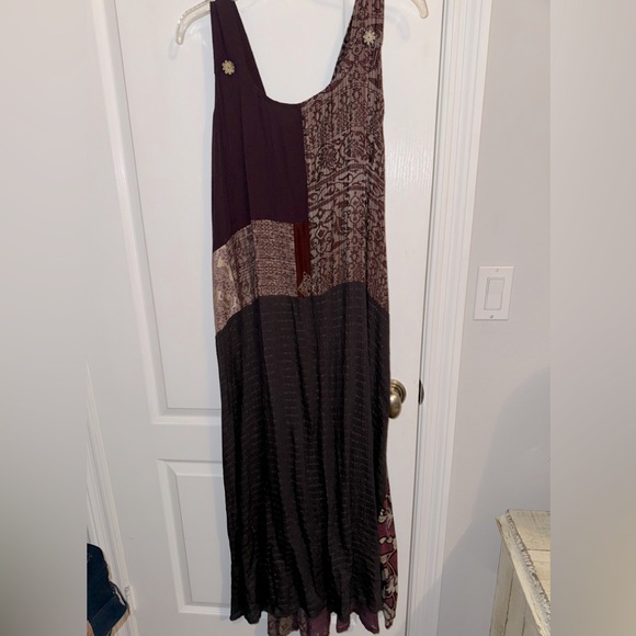 Bohemian Donna Jessica Merlot Patchwork Maxi Tank Dress Size 2 - Picture 1 of 14